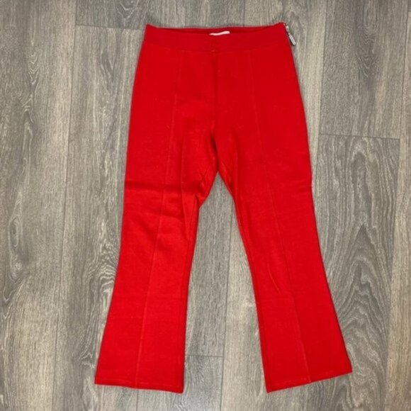 Revolve Lovers and Friends Lee Crop Pants Flare Wide Leg High Waist Red Small - Picture 5 of 13